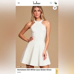 Lulus Hometown Girl White Lace Skater Dress